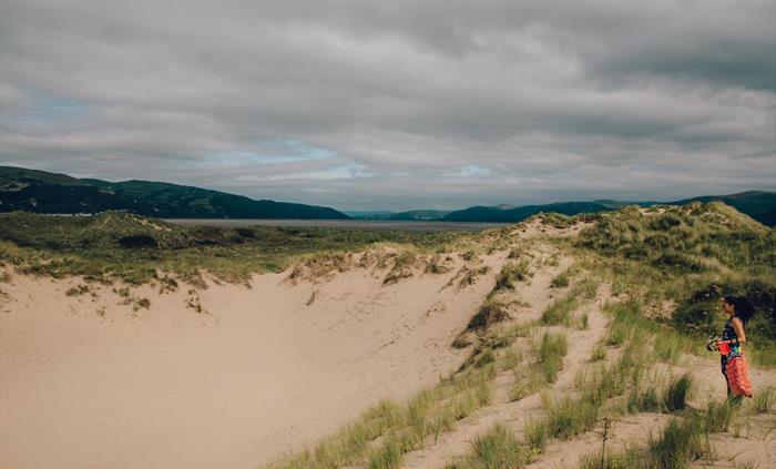 Ynyslas Dunes, the largest sand dunes in Ceredigion